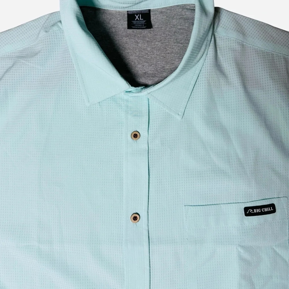Men’s XL Mint Green Performance Button Down Shirt - Picture 3 of 5